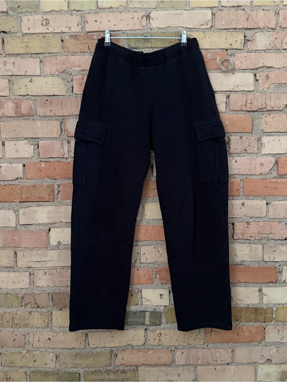 TNA cozy AF fleece black wide leg sweatpants XS